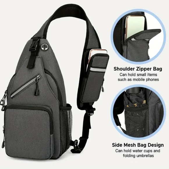 Casual Stylish Crossbody Chest Sling Daypack~Floral pattern~NEW - Picture 7 of 11